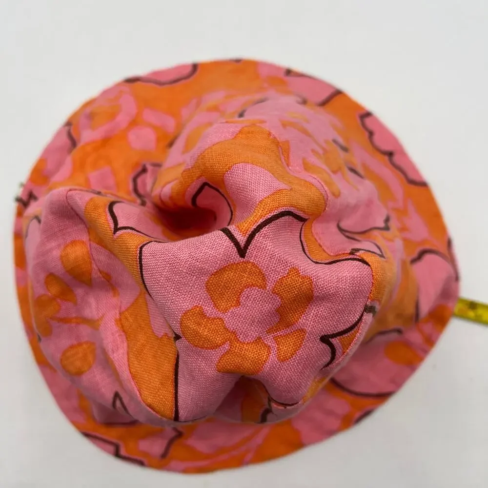 Faithful The Brand Linen Bucket Hat Paraiso Floral Pink Orange